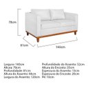 Ver imagem 3 de Sofá 2 Lugares 140cm Suede Esper Branco