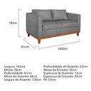 Ver imagem 3 de Sofá 2 Lugares 140cm Suede Esper Cinza