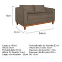 Ver imagem 3 de Sofá 2 Lugares 140cm Suede Esper Marrom