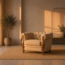 Ver imagem 2 de Poltrona Decorativa 121cm Pugle Linho Bege - Sallar Home