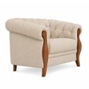 Ver imagem 1 de Poltrona Decorativa 121cm Pugle Linho Bege - Sallar Home