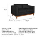 Ver imagem 3 de Sofá 2 Lugares 140cm Suede Esper Preto