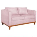 Ver imagem 2 de Sofá 2 Lugares 140cm Suede Esper Rosa Bebê