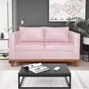 Ver imagem 1 de Sofá 2 Lugares 140cm Suede Esper Rosa Bebê