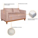 Ver imagem 6 de Sofá 2 Lugares 140cm Suede Esper Rosa Rosê