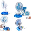 Ver imagem 2 de Kit 2 Mini Ventiladores Mesa de Tomada 20cm Grampo Oferta
