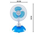 Ver imagem 4 de Kit 2 Mini Ventiladores Mesa de Tomada 20cm Grampo Oferta