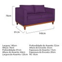 Ver imagem 3 de Sofá 2 Lugares 140cm Suede Esper Roxo