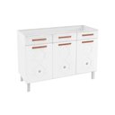 Ver imagem 1 de Balcão de Cozinha Mirage New Aço P/pia 3 Portas e 2 Gavetas S/tampo 120cm Branco - Telasul