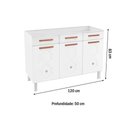 Ver imagem 3 de Balcão de Cozinha Mirage New Aço P/pia 3 Portas e 2 Gavetas S/tampo 120cm Branco - Telasul