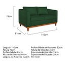 Ver imagem 3 de Sofá 2 Lugares 140cm Suede Esper Verde
