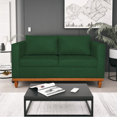 Sofá 2 Lugares 140cm Suede Esper Verde