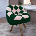 Ver imagem 1 de Poltrona Paloma Escritório Sala Giratória Madeira Suede Verde e Suede Rosa Bebê - Dominic Decor