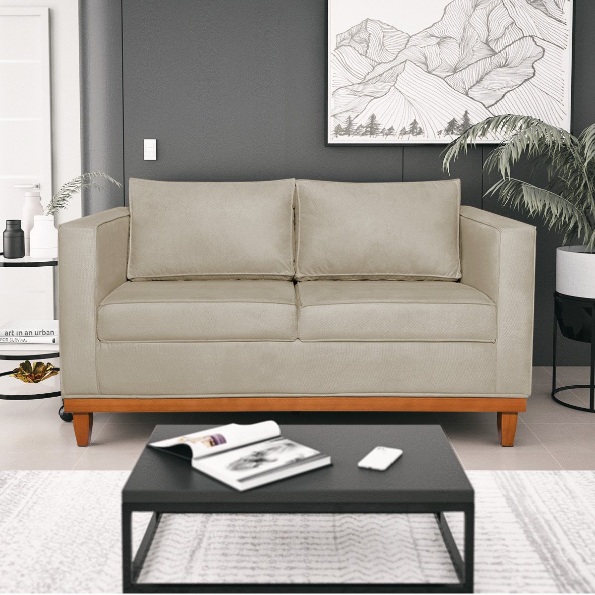 Sofá 2 Lugares 140cm Corano Esper 