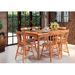 Conjunto Sala de Jantar Daiana Mel Acetinado - Piratini - 2