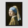 Quadro Vermeer Moça Com O Brinco De Pérola Vinil Moldura Preta 30X20Cm - 1