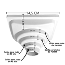 Ver imagem 3 de Ralo Anti Cheiro Aluminio 15x15 Reta Tela e Coletor Saída Baixa Branca Adapt de 40mm até 100mm