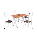 Ver imagem 2 de Conjunto de Mesa Tampo em MDF com 4 Cadeiras Dany Branco/Preto/Cinamomo