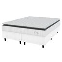 Ver imagem 1 de Cama Box Colchão Casal King Molas Ensacadas City Pillow Top 193x203x61cm Linho Branco Cinza