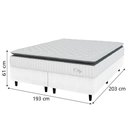 Ver imagem 5 de Cama Box Colchão Casal King Molas Ensacadas City Pillow Top 193x203x61cm Linho Branco Cinza