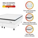 Ver imagem 3 de Cama Box Colchão Casal King Molas Ensacadas City Pillow Top 193x203x61cm Linho Branco Cinza