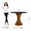 Ver imagem 4 de Mesa Redonda Messina 4 Cadeiras Estofadas Freijó/pto/bouclé Off - M.a Freijó/preto/bouclé Off