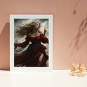 Ver imagem 1 de Quadro Pombagira Maria Farrapo 24x18cm:moldura Branca