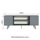 Ver imagem 3 de Rack para TV até 55 Polegadas Madesa Copenhagen Cinza Cor:Cinza