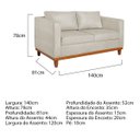 Ver imagem 3 de Sofá 2 Lugares 140cm Linho Esper Bege