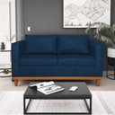 Ver imagem 1 de Sofá 2 Lugares 140cm Suede Esper Azul Marinho