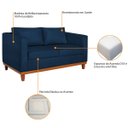 Ver imagem 6 de Sofá 2 Lugares 140cm Suede Esper Azul Marinho