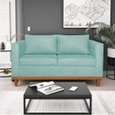 Ver imagem 1 de Sofá 2 Lugares 140cm Suede Esper Azul Tiffany