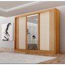 Ver imagem 1 de Guarda Roupa Casal com Espelho 3 Portas 4 Gavetas - Milano-cinamomo/off White - Leifer Móveis