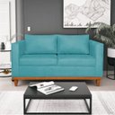 Ver imagem 1 de Sofá 2 Lugares 140cm Suede Esper Azul Turquesa