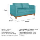 Ver imagem 3 de Sofá 2 Lugares 140cm Suede Esper Azul Turquesa