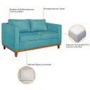 Ver imagem 6 de Sofá 2 Lugares 140cm Suede Esper Azul Turquesa