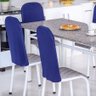 Kit 4 Capas Encosto de Cadeira de Ferro Tubular Cozinha e Jantar Malha Helanca Elástica:azul Royal - 1
