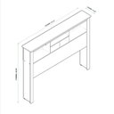 Ver imagem 3 de Cabeceira Casal Solteiro para Cama 5 Nichos 2 Prateleiras Multiuso Quarto Dormitório Marrom