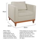 Ver imagem 3 de Poltrona Decorativa Linho Esper Bege