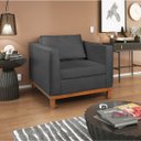 Ver imagem 1 de Poltrona Decorativa Linho Esper Cinza Chumbo