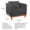 Ver imagem 3 de Poltrona Decorativa Linho Esper Cinza Chumbo