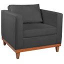 Ver imagem 2 de Poltrona Decorativa Linho Esper Cinza Chumbo