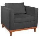 Ver imagem 2 de Poltrona Decorativa Linho Esper Cinza Chumbo