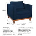 Ver imagem 3 de Poltrona Decorativa Suede Esper Azul Marinho