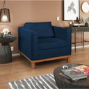 Ver imagem 1 de Poltrona Decorativa Suede Esper Azul Marinho
