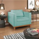 Ver imagem 1 de Poltrona Decorativa Suede Esper Azul Tiffany