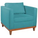 Ver imagem 2 de Poltrona Decorativa Suede Esper Azul Turquesa