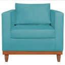 Ver imagem 4 de Poltrona Decorativa Suede Esper Azul Turquesa