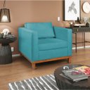 Ver imagem 1 de Poltrona Decorativa Suede Esper Azul Turquesa