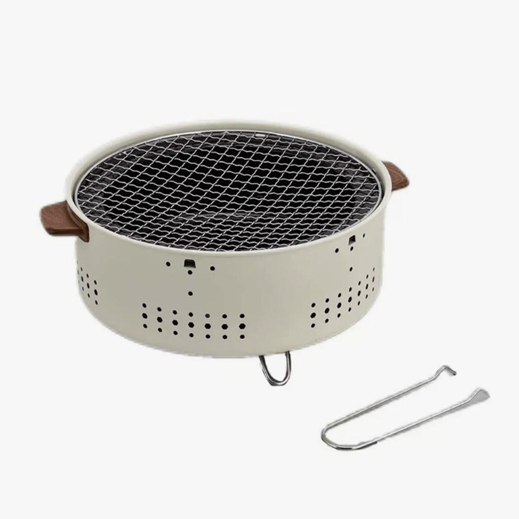 Churrasqueira a Carvão Redonda 38cm com Grelha e Pegador SNH07 Snel Home